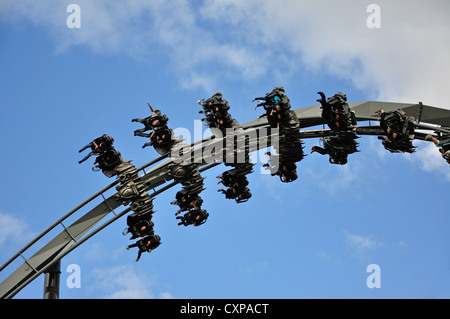 'The Swarm' winged rollercoaster ride, Thorpe Park Theme Park, Chertsey, Surrey, England, United Kingdom Stock Photo