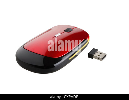 USB card reader in a mouse shape isolated Stock Photo