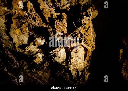 Rock formations inside Wind Cave, Wind Cave National Park, South Dakota, United States of America Stock Photo