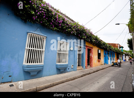 Spanish colonial architecture houses, Cartagena de Indias, Colombia. Stock Photo