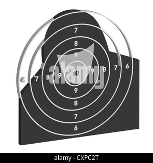 The target for shooting practice at a shooting range with a pistol Stock Photo