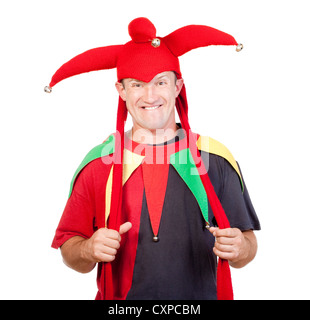 portrait of jester - entertaining figure in typical costume Stock Photo