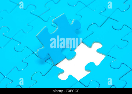 blue puzzles for background. business concept Stock Photo