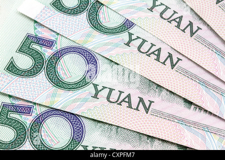 Chinese currency - 50 yuan background Stock Photo