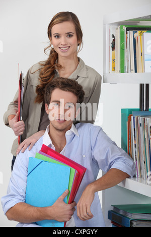 University students in the library Stock Photo