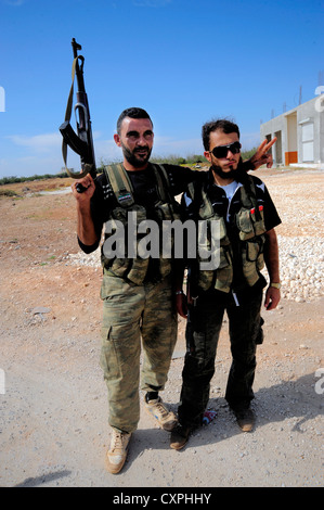 The Free Syrian Army, the main armed rebel group fighting President Bashar al-Assad’s government. Azaz a stegic town roughly 30 Stock Photo