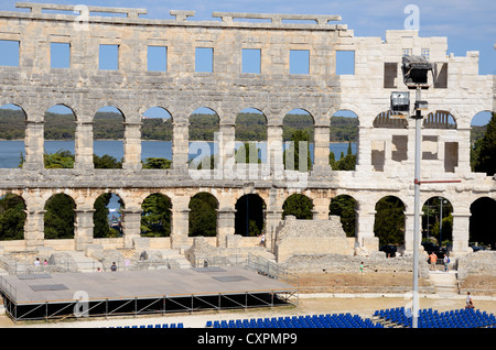 Pula in an ancient town on the croatian coast Stock Photo