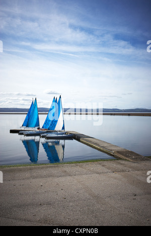 Sailing boats on Marine Lake in West Kirby Wirral UK Stock Photo