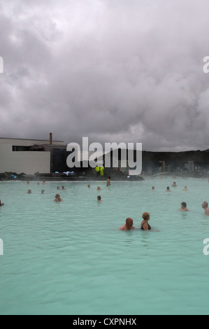 The Blue Lagoon Geothermal Springs in Reykjavik, Iceland Stock Photo
