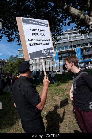 “Secular Europe Campaign” in the annual protest march in central London.  Protest March&Rally – Sat 15th September 2012 Stock Photo