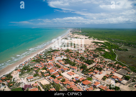 Aerial view of coastline, Quixaba, Ceará, Brazil - Canoa Quebrada beach Stock Photo