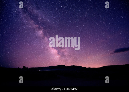 Starry sky at night, mono lake, california, usa Stock Photo