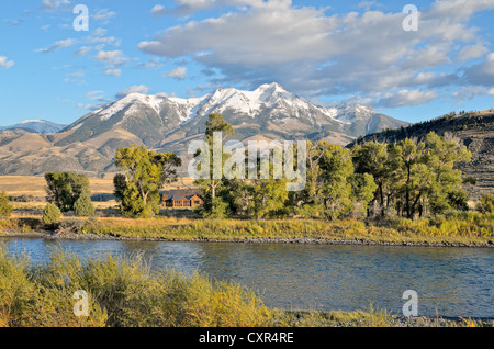 Emigrant Peak, 3327m, with the Yellowstone River, Absaroka Range ...