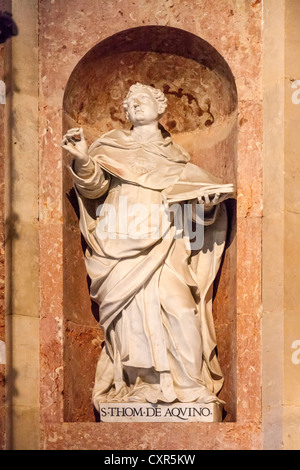 St Thomas Aquinas. Italian baroque statue in the Basilica of the Mafra National Palace, Portugal. Stock Photo