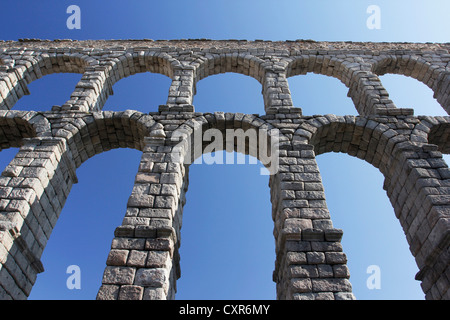 Aqueduct of Segovia, Segovia, Castile and León, Spain, Europe Stock Photo