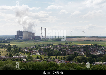 Weisweiler coal-fired power plant and refuse incineration plant, Eschweiler, North Rhine-Westphalia, Germany, Europe Stock Photo