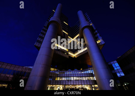 Multi-storey building, night, Munich, Bavaria, Germany, Europe Stock Photo