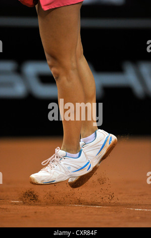 Detail view, tennis shoes, during serve, Porsche Tennis Grand Prix, Porsche-Cup, women's tour, Porsche-Arena, Stuttgart Stock Photo