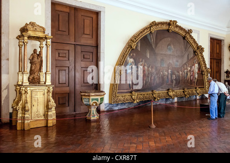 Sacred Art Nucleus of the Mafra National Palace. Portugal. Franciscan religious order. 18th Century Baroque architecture. Stock Photo