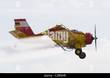 Flight of Polish agricultural aircraft PZL-106 Kruk Stock Photo