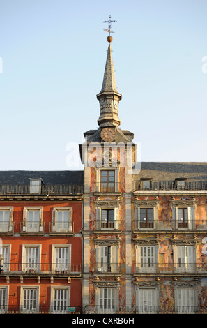 Mural paintigs on the Casa de la Panaderia building, bakers' house, Plaza Mayor square, Madrid, Spain, Europe, PublicGround Stock Photo