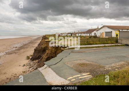 Coastal erosion at Skipsea, East Yorkshire, England, UK Stock Photo