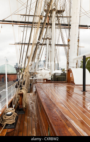 Cutty Sark tea clipper. Ships deck Stock Photo