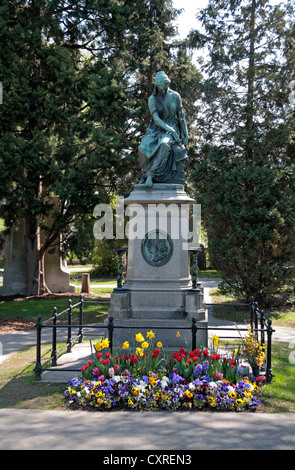 The grave of the Austrian composer Wolfgang Amadeus Mozart in the Zentralfriedhof cemetery, Simmering,  Vienna, Austria. Stock Photo