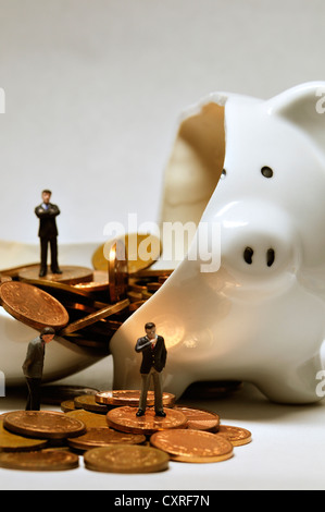 Broken piggy bank Stock Photo