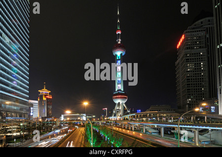 Oriental Pearl Tower, Pudong, Shanghai, China, Asia Stock Photo