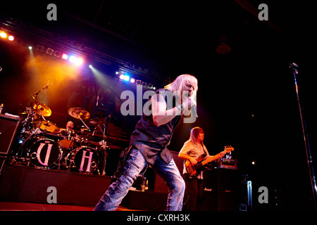 Bernie Shaw, lead singer of the rock band 'Uriah Heep' at a concert in Sporthalle Oberwerth, Koblenz, Rhineland-Palatinate Stock Photo