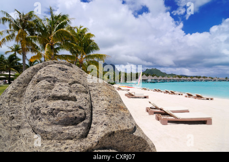St. Regis Bora Bora Resort, Bora Bora, Leeward Islands, Society Islands, French Polynesia, Pacific Ocean Stock Photo