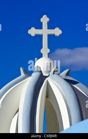 Church dome in Imerovigli on Santorini, Greece, Europe Stock Photo