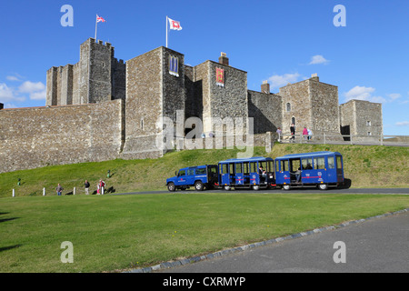 Visitor transport road train Dover Castle Kent GB UK Stock Photo