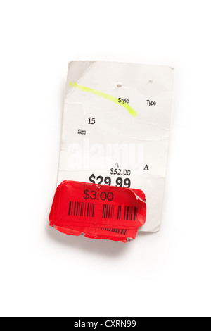 Red Price Tag close up Stock Photo
