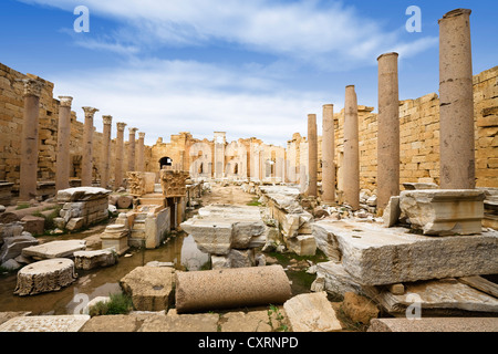 Severan Basilica, Archaeological Site of Leptis Magna, Libya, Africa Stock Photo