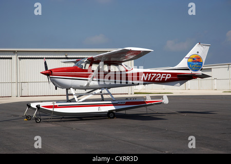 cessna 172L fixed wing single engine seaplane key west international airport florida keys usa Stock Photo