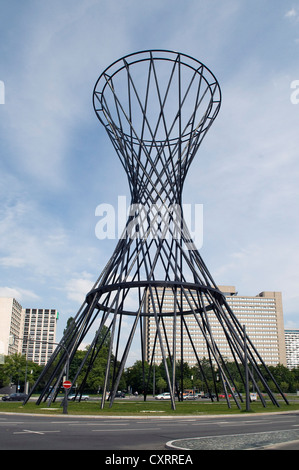 Mae West, a 52-meter high carbon fiber construction, a sculpture by the artist Rita McBride, on Effnerplatz square, Bogenhausen Stock Photo