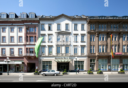 Offices and commercial properties on Wilhelmstrasse, nicknamed Rue, Wiesbaden, Hesse, Germany, Europe, PublicGround Stock Photo
