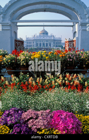 Flower arrangement, Hussainabad Imambara or Chota Imambara, Lucknow or Lakhnau, Uttar Pradesh, India, Asia Stock Photo