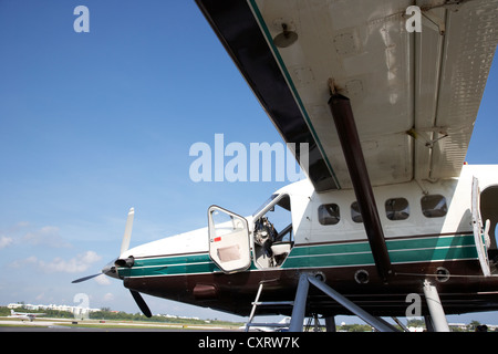 dehaviland dhc-3 otter seaplane with doors open at key west international airport florida keys usa Stock Photo