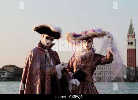 Mask wearers, Carnival in Venice, Italy, Europe Stock Photo