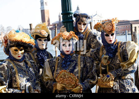 Mask wearers, Carnival in Venice, Italy, Europe Stock Photo