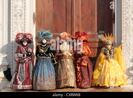 Mask wearers, Carnival in Venice, Italy, Europe Stock Photo