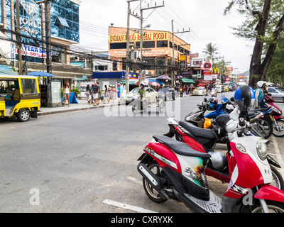 Motorcycles parked in Phuket, Thailand. Stock Photo