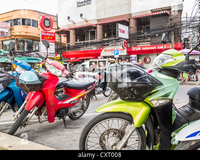 Motorcycles parked in Phuket, Thailand. Stock Photo