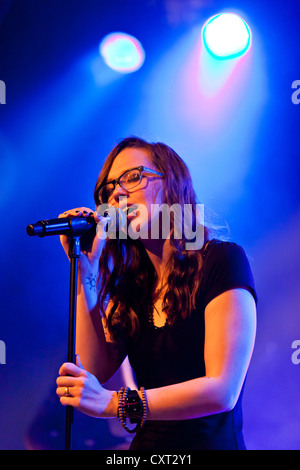 Swiss singer Stefanie Heinzmann performing live in the Schueuer concert hall, Lucerne, Switzerland, Europe Stock Photo