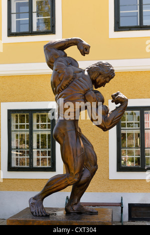 Sculpture in front of the Arnold Schwarzenegger Museum, Thal near Graz, Styria, Austria, Europe, PublicGround Stock Photo