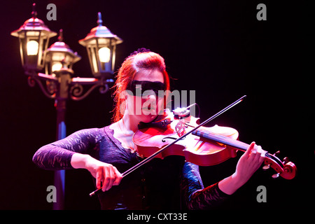 The German pop, rock, classical and gothic string quartet "Eklipse", performing live at the Hallenstadion in Zurich, Switzerland Stock Photo