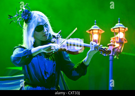 The German pop, rock, classical and gothic string quartet "Eklipse", performing live at the Hallenstadion in Zurich, Switzerland Stock Photo